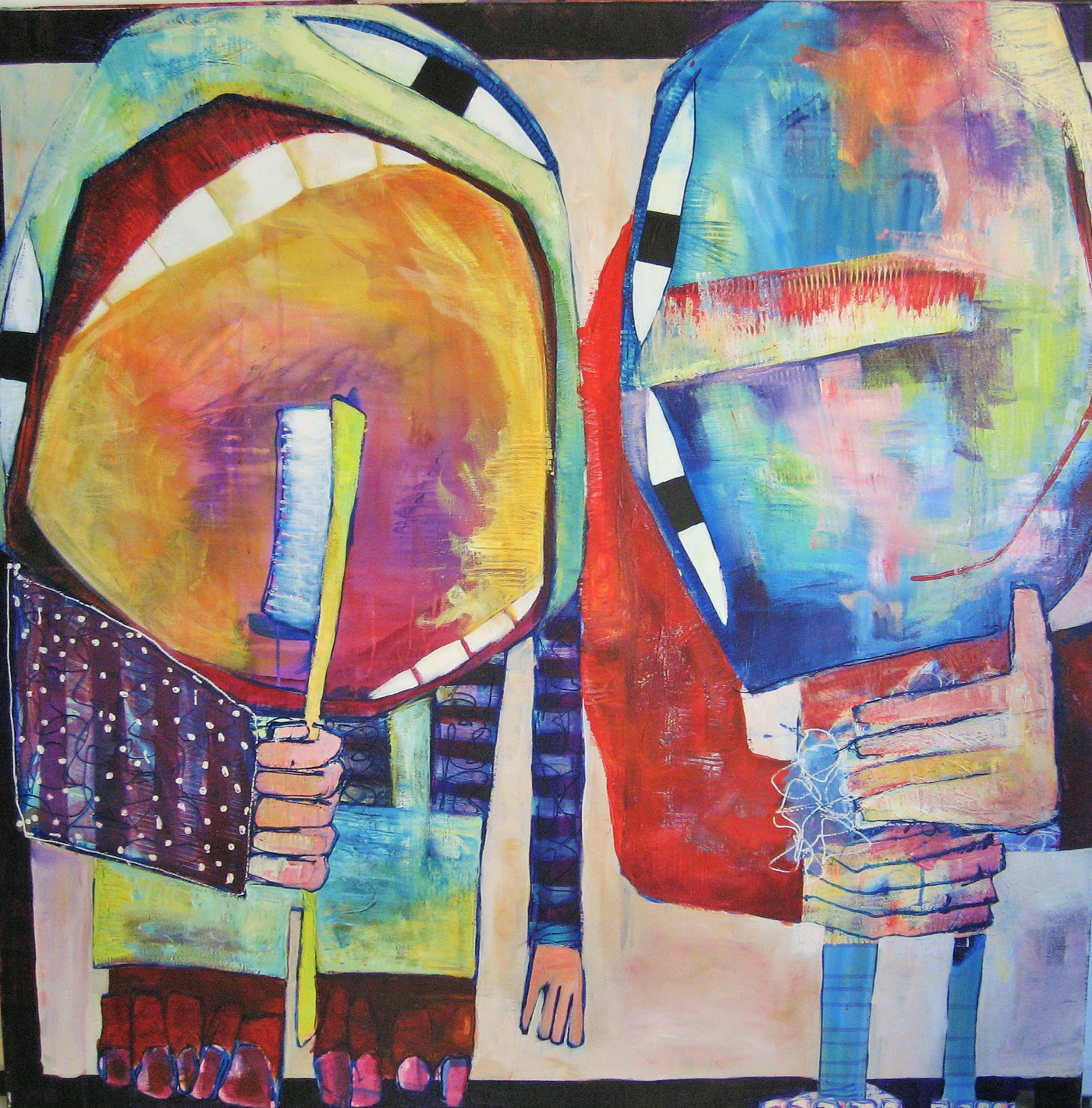 Akryl-på-lærred-100x100cm,-Serie-1-Titel-Du-skal-børste-dine-tænder,-hver-gang-du-vasker-hænder,-Pris-6000